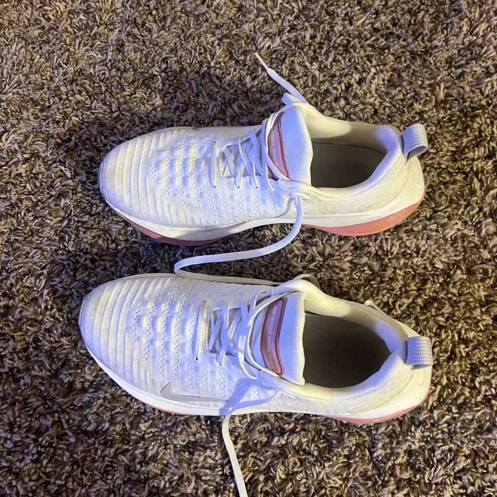 Pink and White Nikes